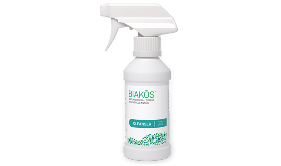 BIAKŌS™ ANTIMICROBIAL SKIN & WOUND CLEANSER works synergistically to cleanse and remove microbes from the wound bed to help eliminate planktonic, immature and mature biofilms.